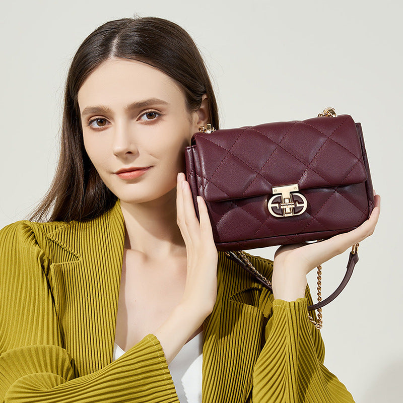 Women's Versatile Genuine Leather Summer Chain Crossbody Bags