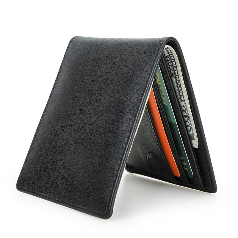 Men's Angel First Layer Cowhide Two Fold Horizontal Men's Wallets