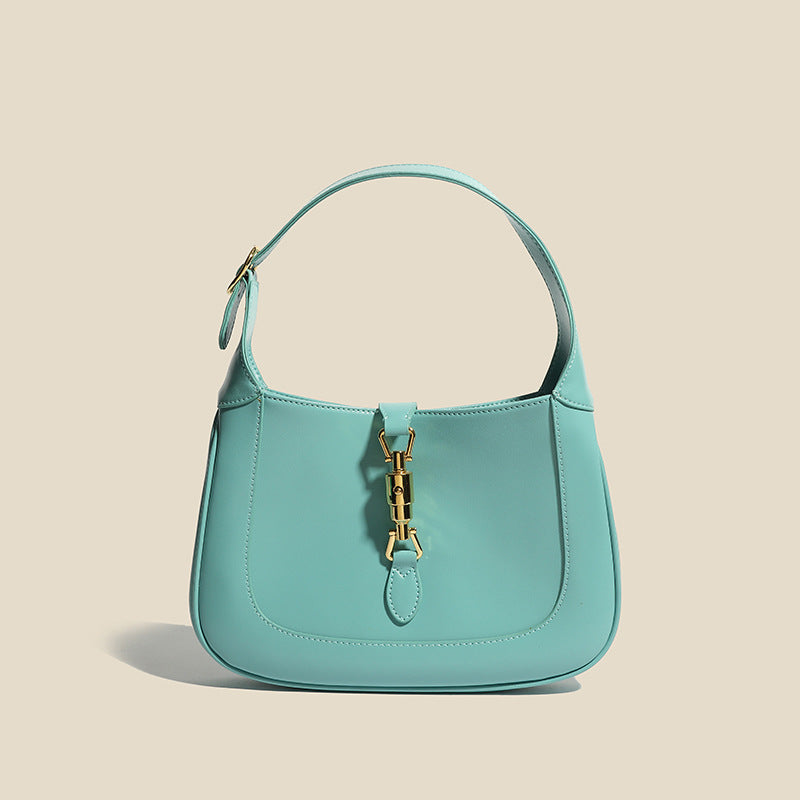 Women's Solid Color Underarm Retro Mini Saddle Handbags