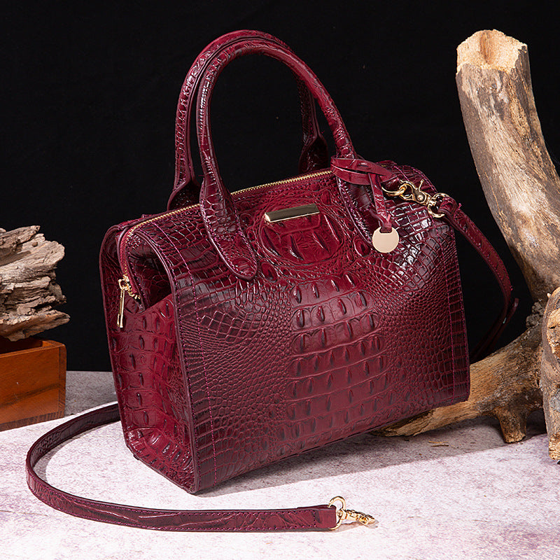 Classy Women's Crocodile Pattern Large Capacity Handbags