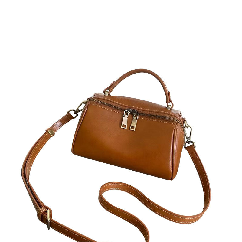 Women's Genuine Leather Retro High-grade Pillow Commuter Handbags