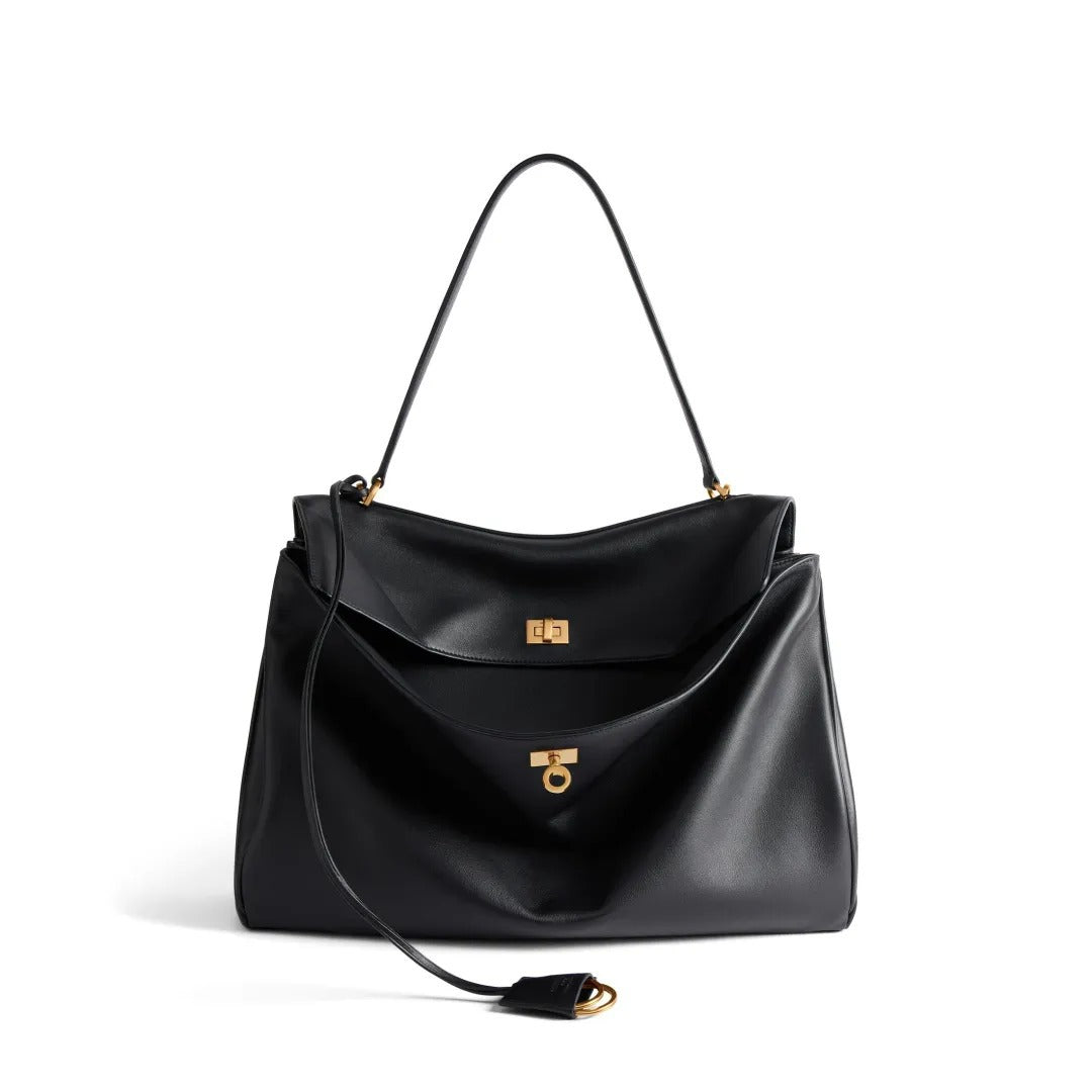 Retro Fashionable Cowhide Kelly Large Capacity Handbags