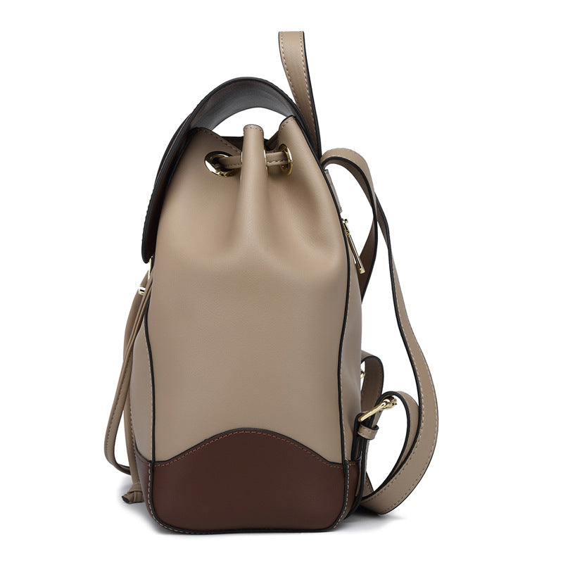 Women's Textured Female Lady Large Capacity Leather Backpacks