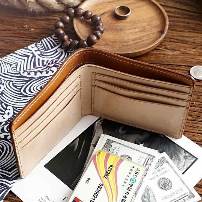 Men's Vegetable Tanned Leather Short First Layer Men's Wallets