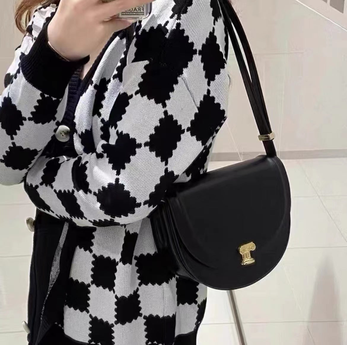 Women's Roman Column Sunset Saddle Underarm Niche Crossbody Bags
