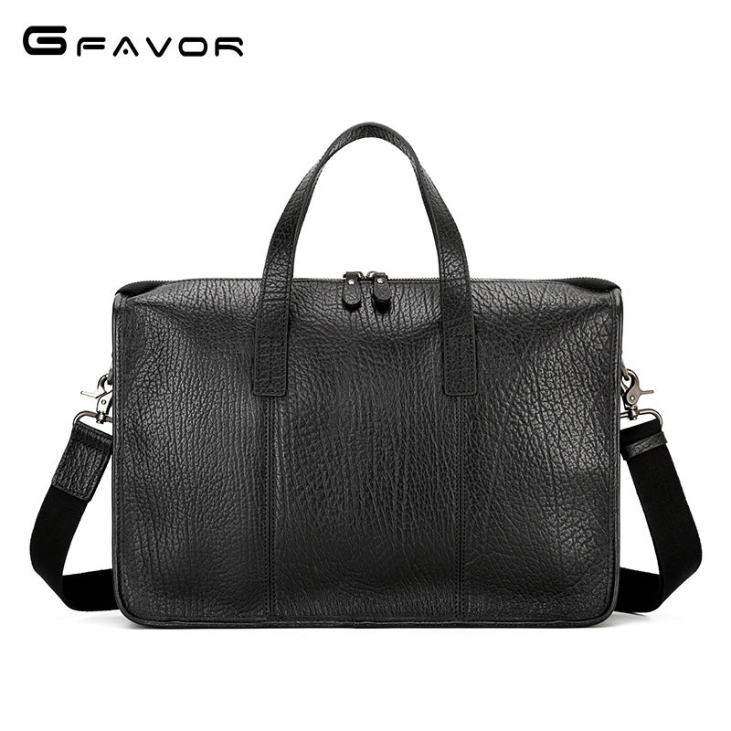 Men's For First Layer Cowhide Inch Computer Men's Handbags