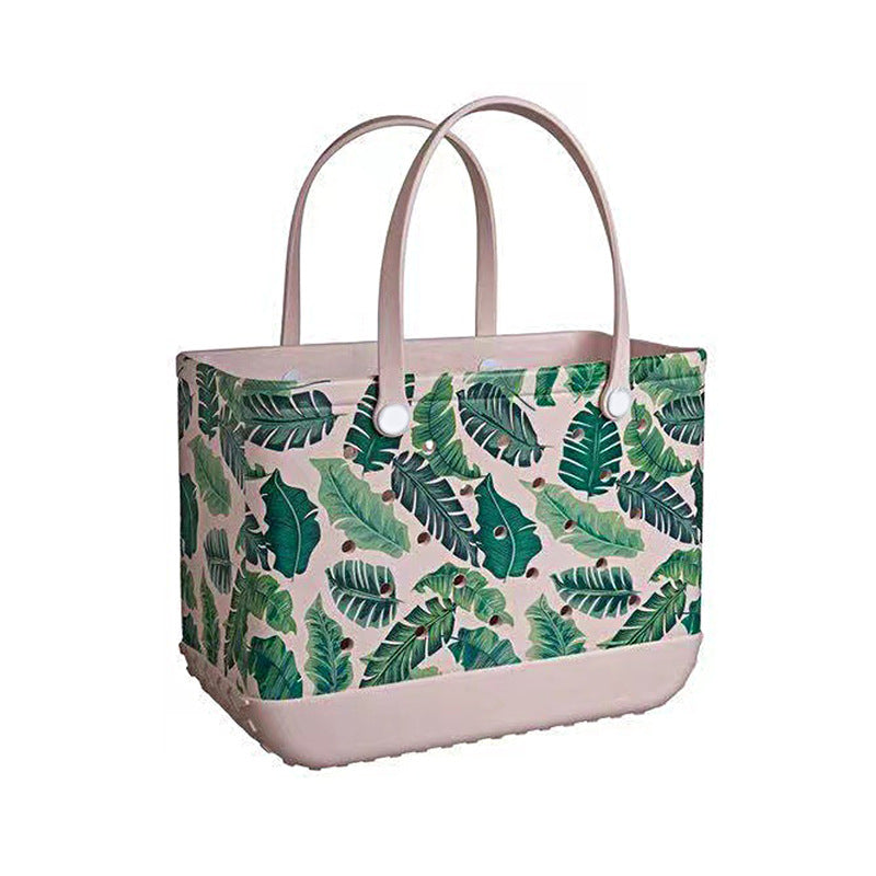 Women's Hole Beach Storage Big Printing Basket Handbags