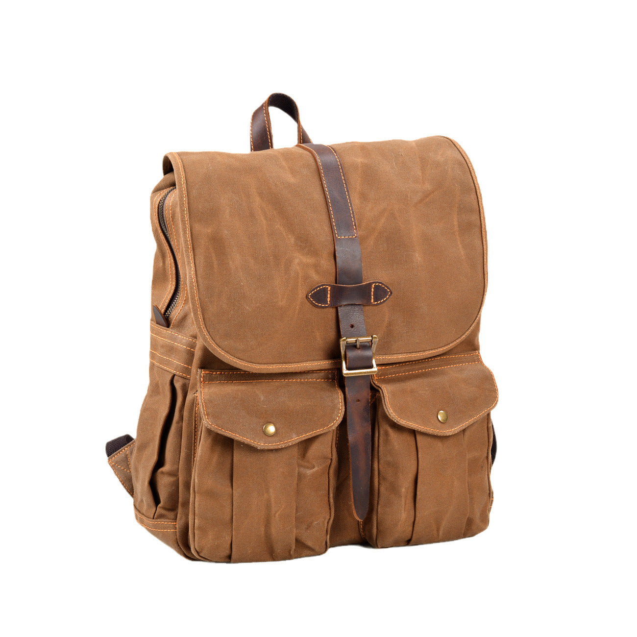 Men's Wax Canvas Camping Hiking Waterproof Rucksack Bags