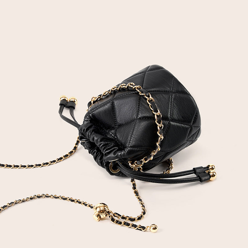 Top Layer Portable Chain Leather Packet Crossbody Bags