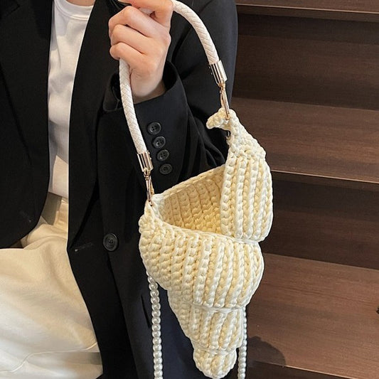 Women's Woven Handmade Seaside Conch Shell Strap Handbags