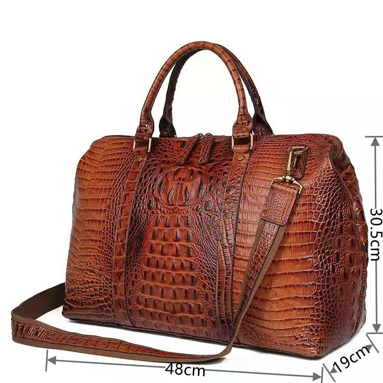 Men's Large Capacity First Layer Cowhide Crocodile Men's Handbags