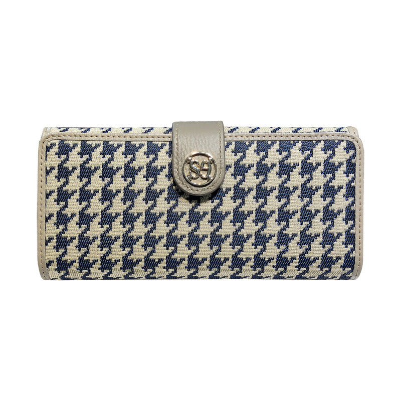 Women's Long Real Leather Canvas Large Capacity Ladies Wallets