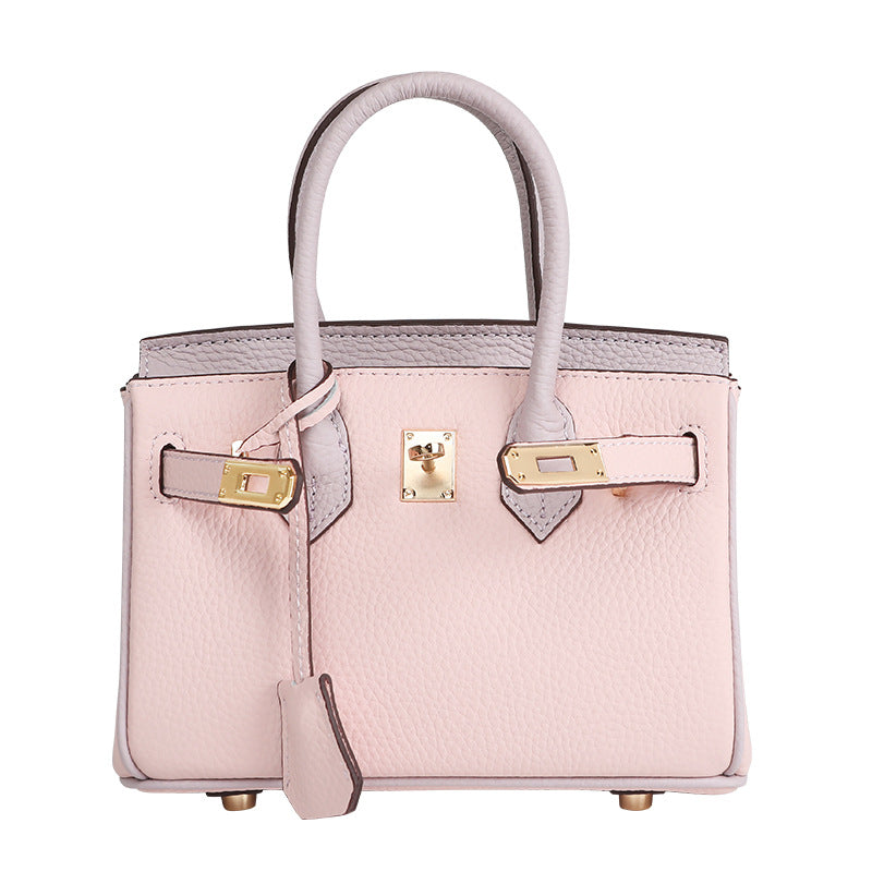 Women's Layer Cowhide Genuine Leather Portable Kelly Shoulder Bags