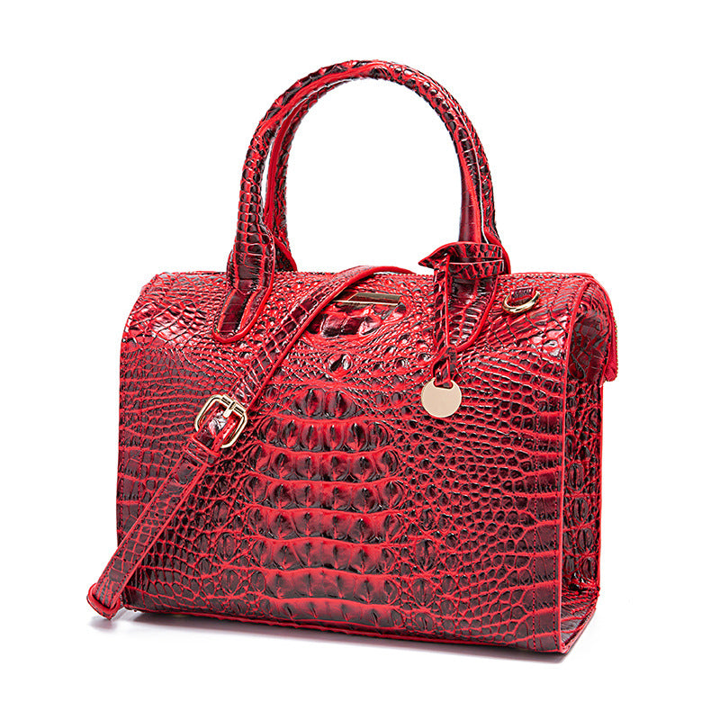 Classy Women's Crocodile Pattern Large Capacity Handbags