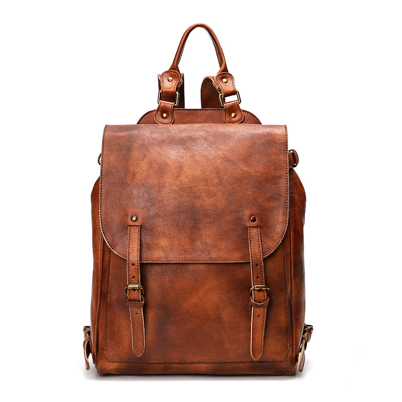 Leather Sketch Brush Color College Large Backpacks