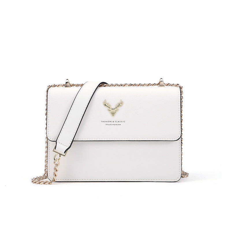Women's Fashion Deer Head Genuine Leather Chain Shoulder Bags