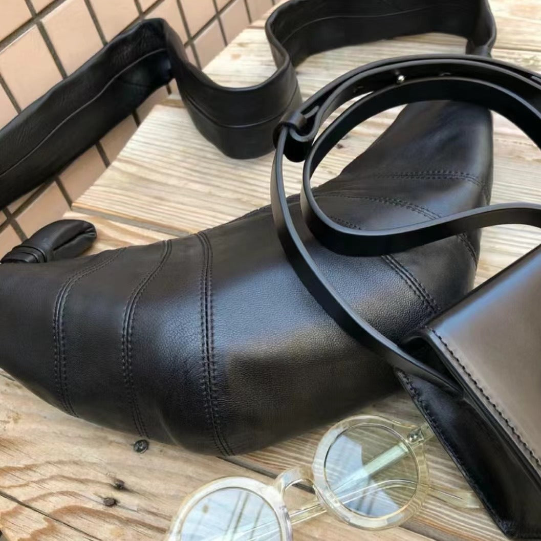 Layer Genuine Leather Dumpling Simple Elegant Neutral Crossbody Bags