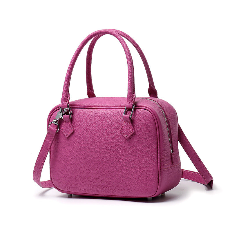 Women's Home First Layer Cowhide Feather Large Capacity Handbags