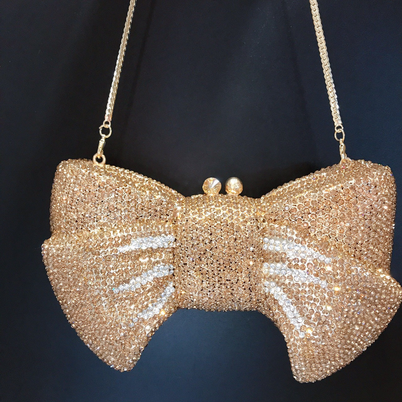Women's Strict Selection Bow Diamond Banquet Full Evening Bags