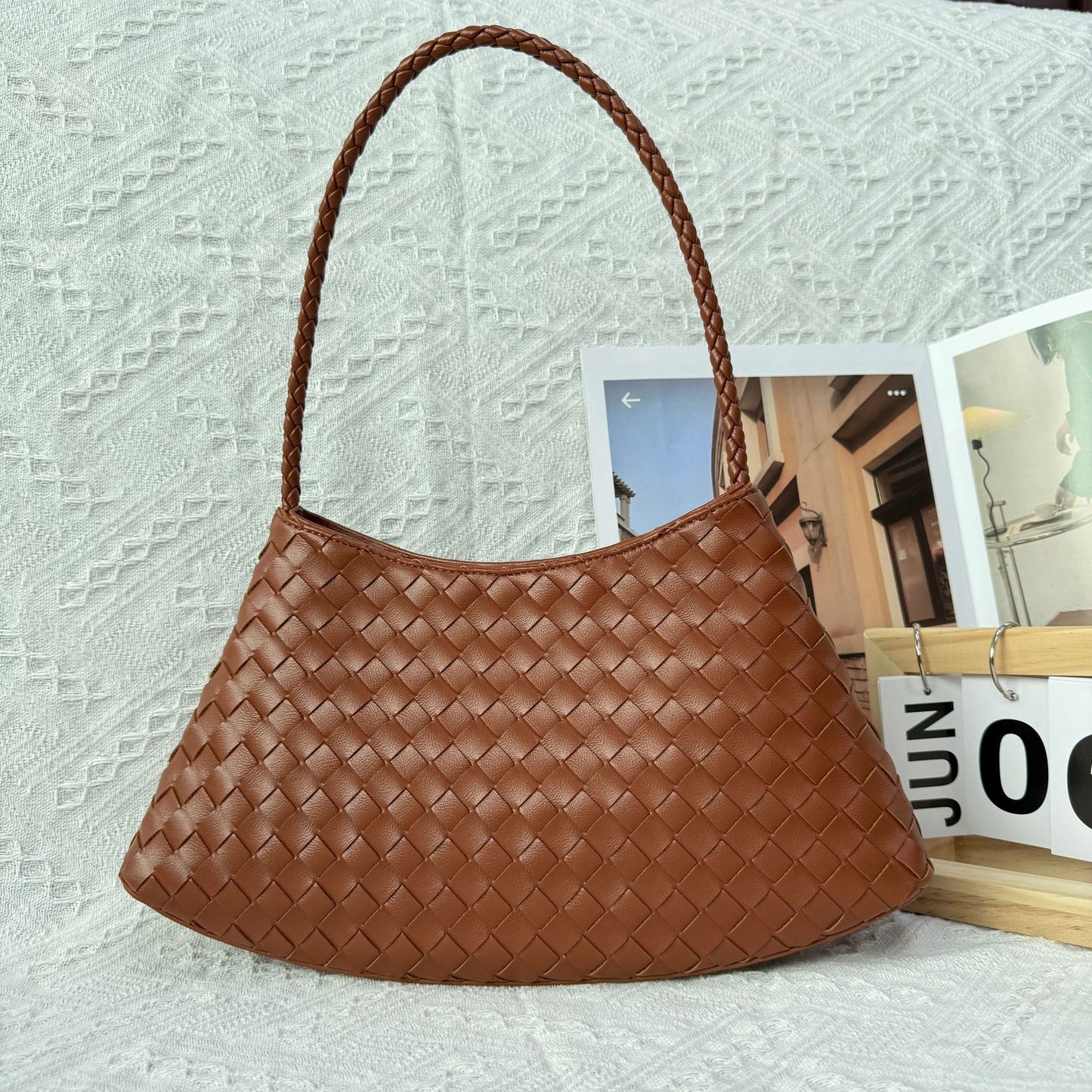Women's Handmade Woven High-grade French Food Basket Shoulder Bags
