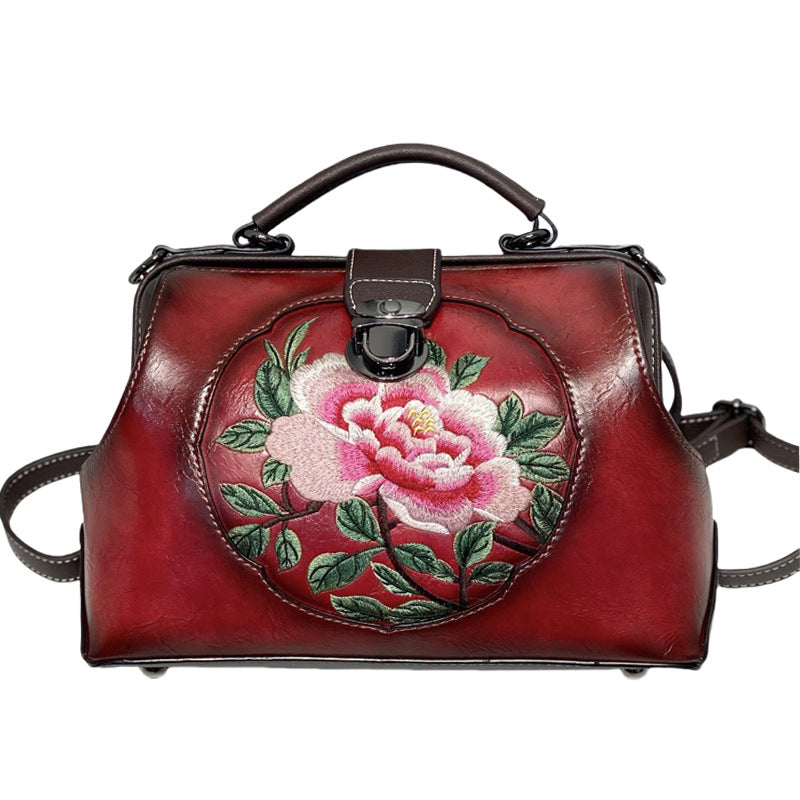 Women's Retro Style Embroidery With Cheongsam Cotton Shoulder Bags
