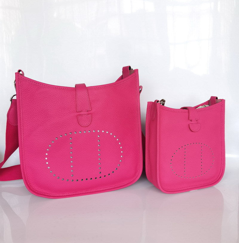 Women's & Men's & Layer Cowhide Lychee Pattern Handbags