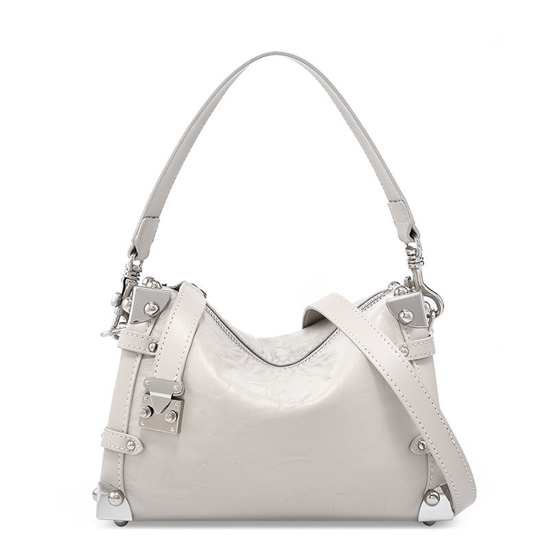Women's Leather Soft Box Top Layer Idle Crossbody Bags
