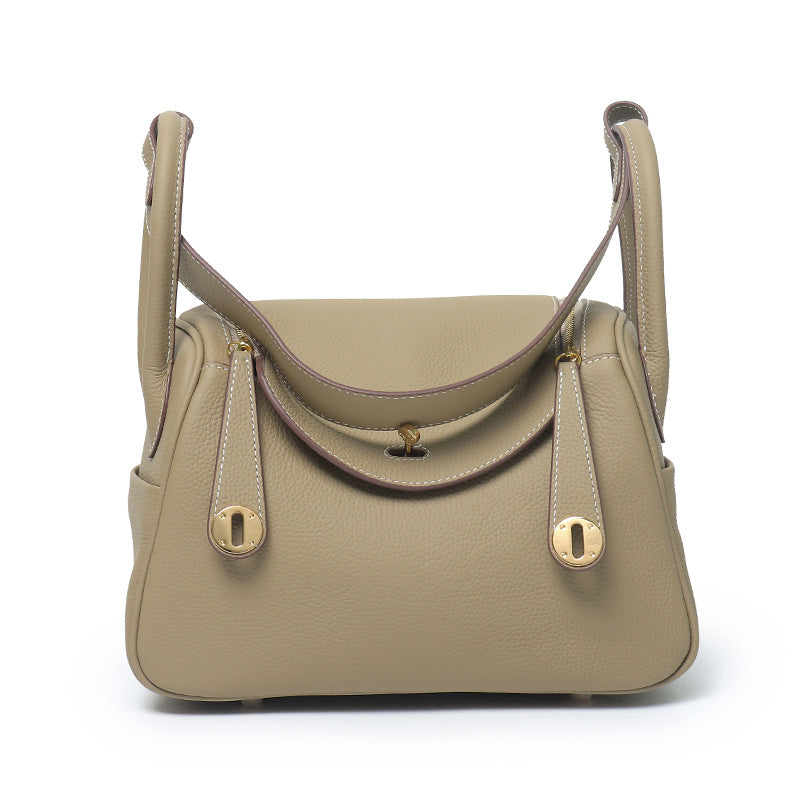 Layer Cowhide Lychee Pattern Lindy Doctor Genuine Leather Crossbody Bags