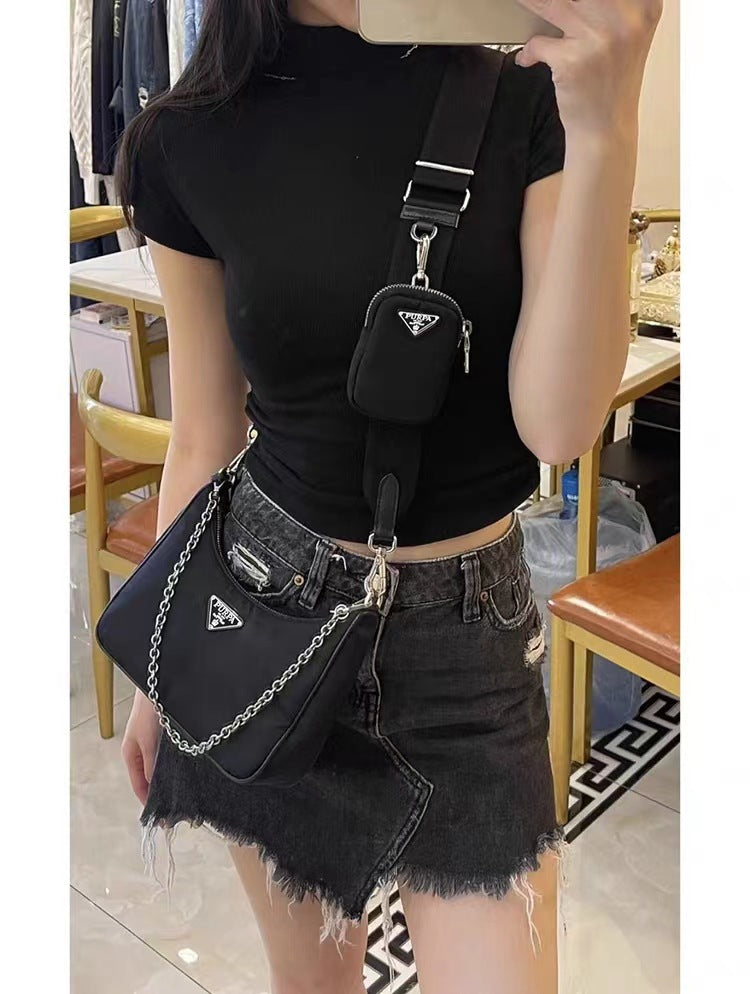 Recycled Nylon Three-in-one Chain Underarm Version Crossbody Bags