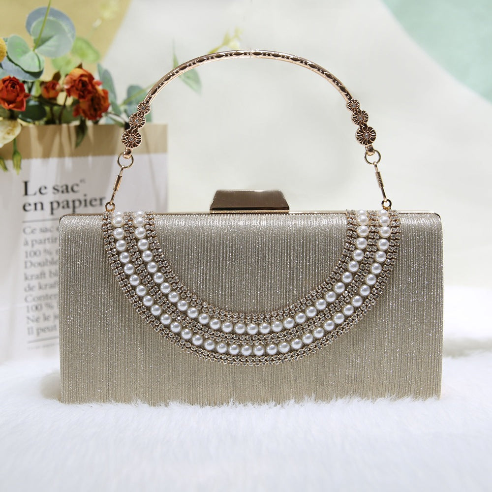 Portable Rhinestone Banquet Elegant Long Clutch Evening Bags