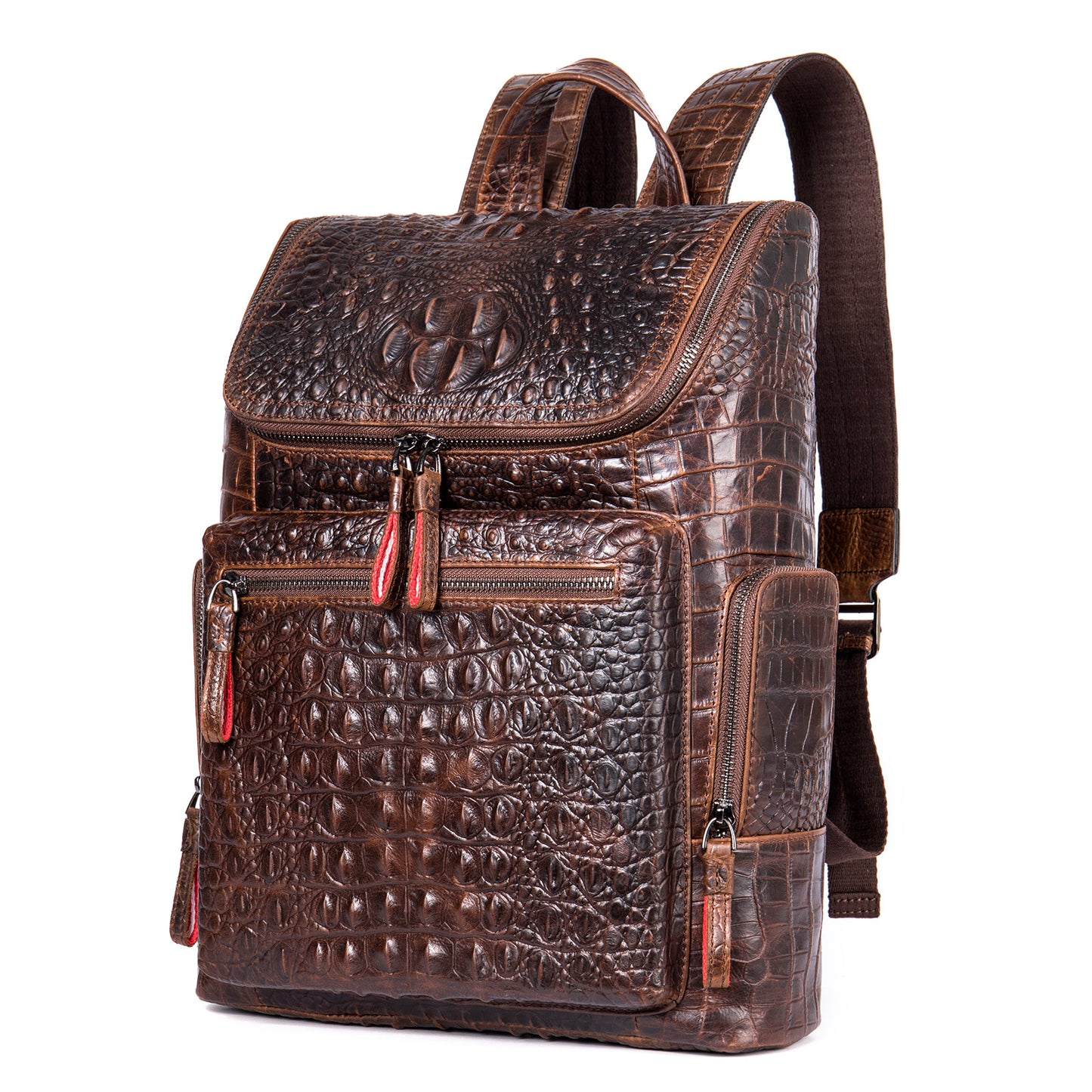 Men's Leather Crocodile Pattern For Business Away Backpacks