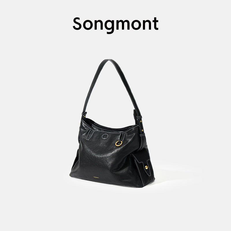 Tracking Series Mountain Loose Vegetable Tanning Leather Soft Crossbody Bags