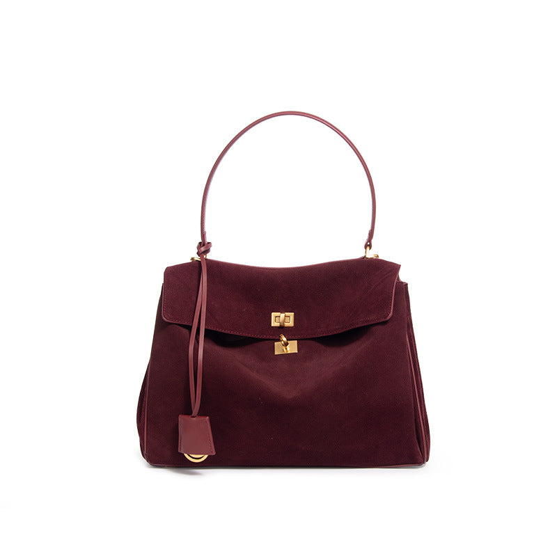 Women's Frosted Soft Leather High-grade Genuine Retro Large Crossbody Bags