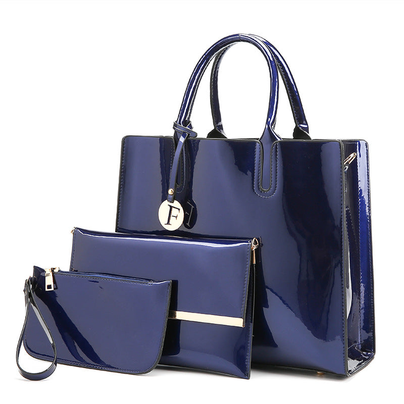 Women's Glamorous Classic Three-piece Patent Leather Handbags
