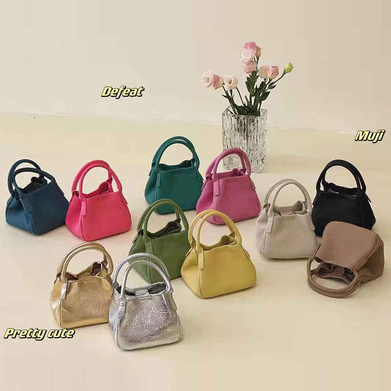 Women's Simple Vegetable Basket Niche Leather Fashion Shoulder Bags