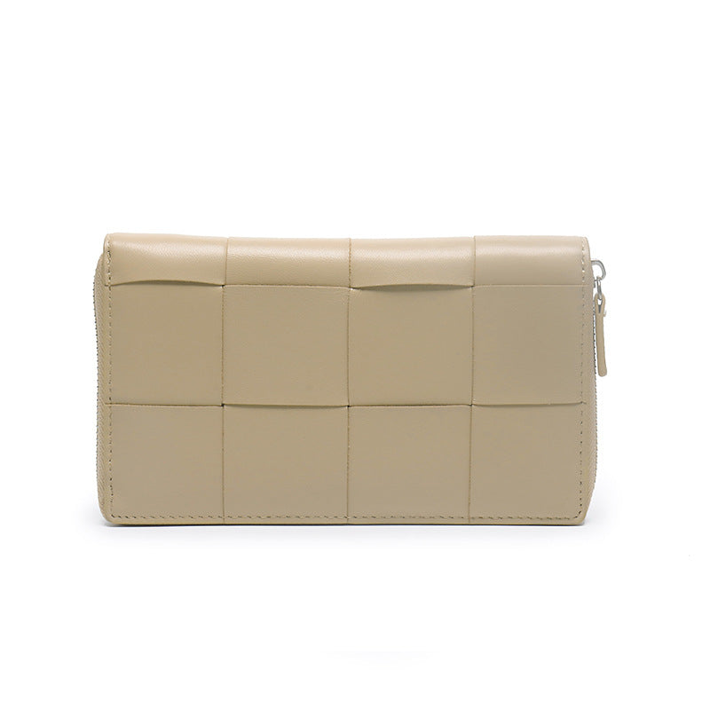 Women's Long Genuine Leather Large Capacity Sheepskin Ladies Wallets