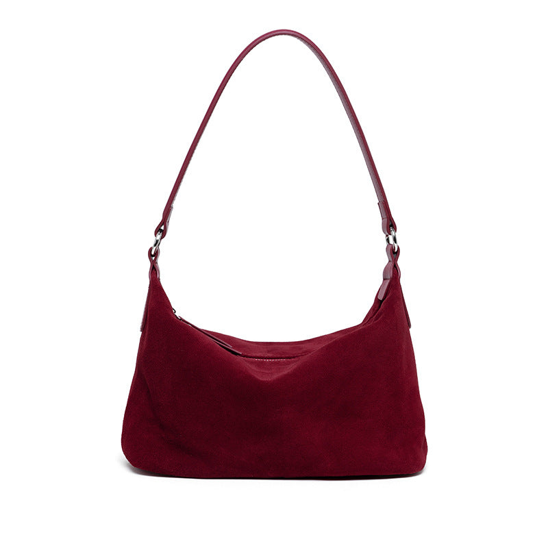 Comfortable Women's Underarm Frosted Cowhide One Handbags