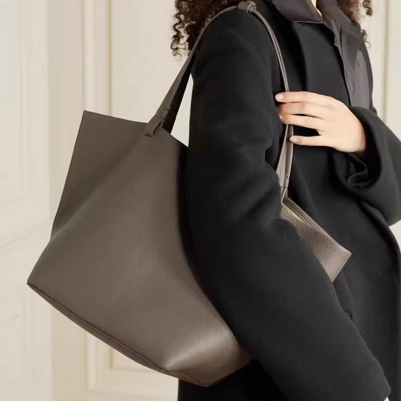 Fashionable Simple Large Capacity Leather Mother Tote Bags