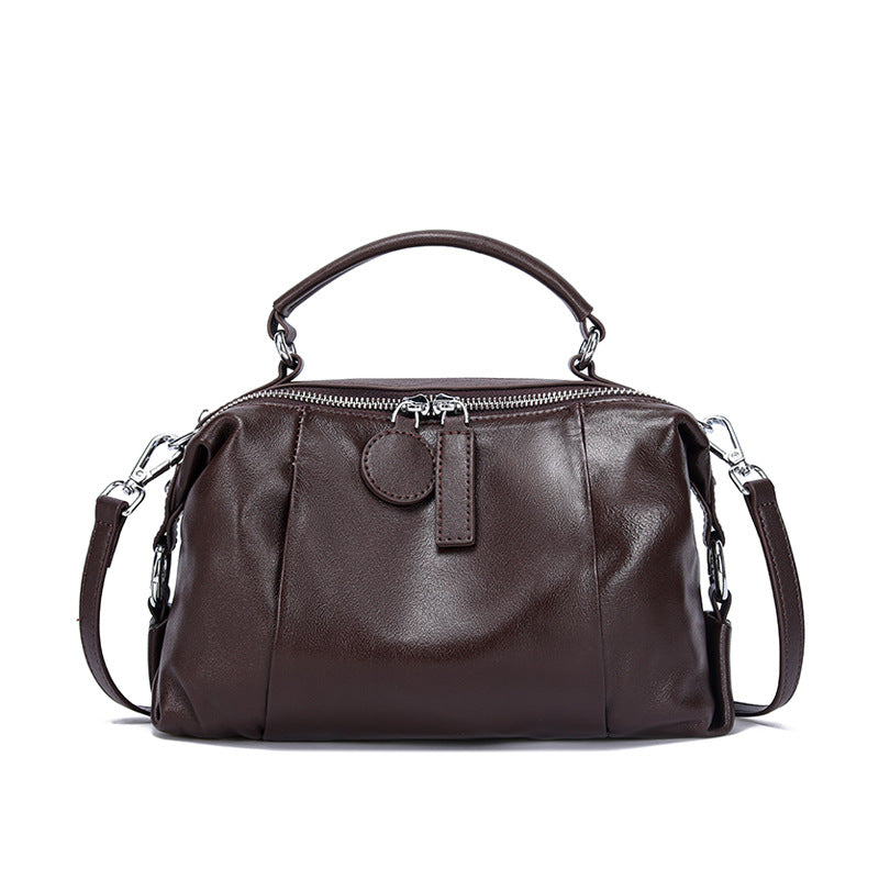 Niche First Layer Cowhide Boston Versatile Shoulder Bags