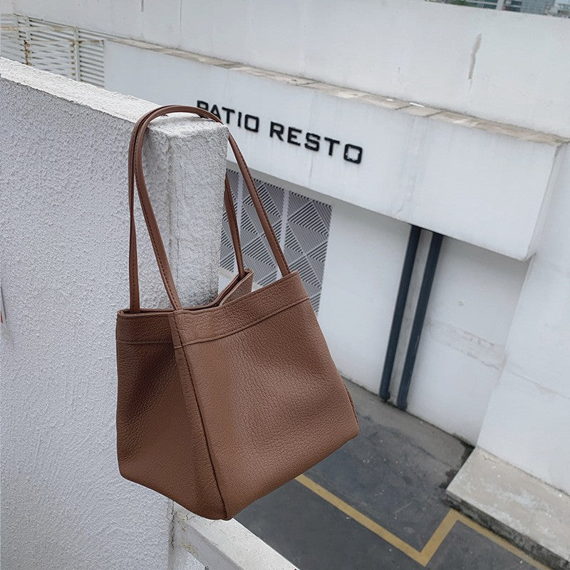 Women's Goat Leather Simple Fashion Genuine Handbags