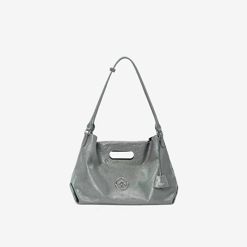 Large Capacity Commuter Leather Portable Soft Shoulder Bags