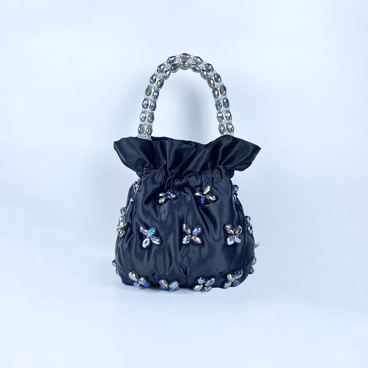 Women's Niche Design Handmade Beaded Satin Portable Handbags