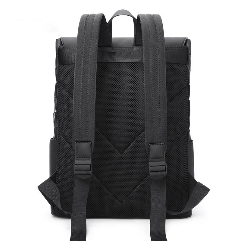 Men's Fashion Geometric Rhombus Commuter Computer Backpacks