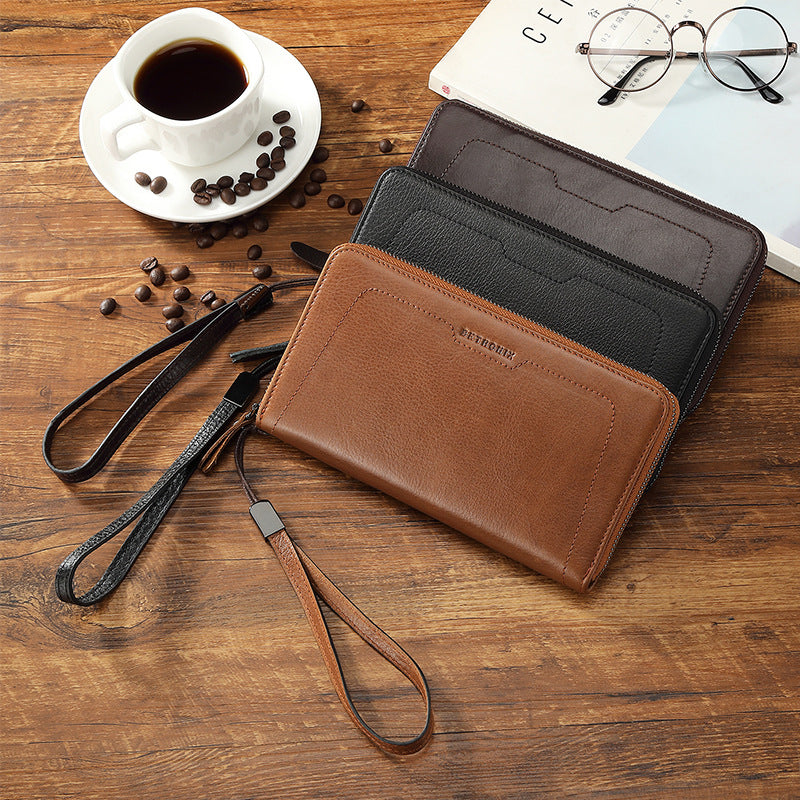 Men's Leather For Man Long Type Oil Men's Wallets