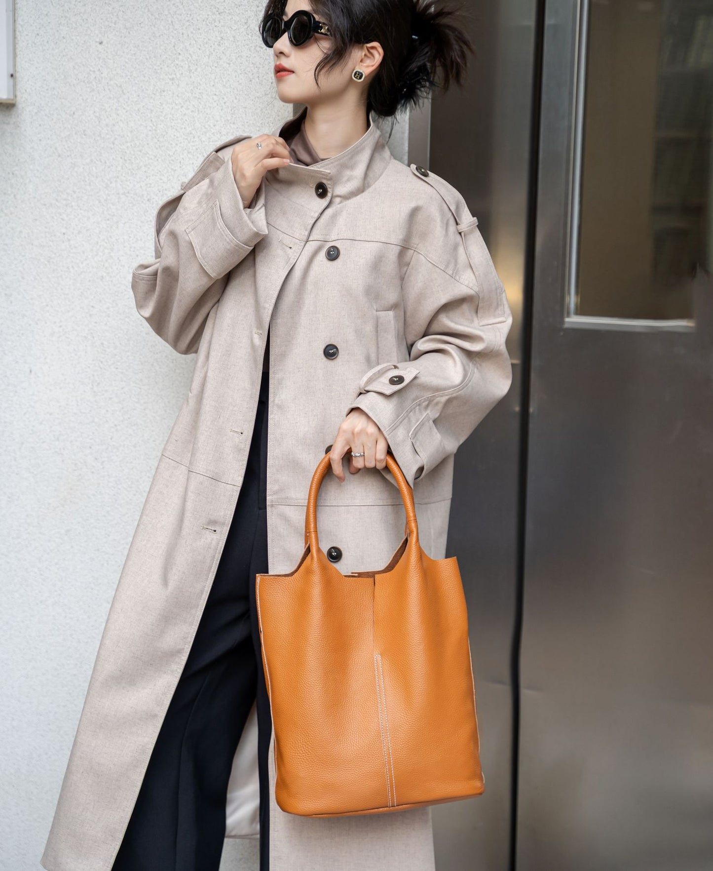 Women's First Layer Cowhide Single Lady's Fashion Large Shoulder Bags