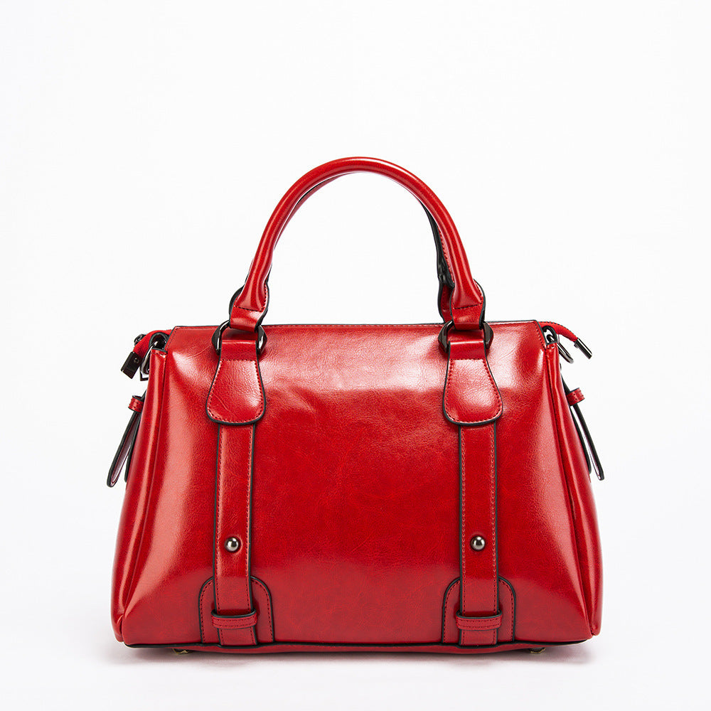 Women's Retro Fashion Genuine Leather Portable Large Capacity Handbags