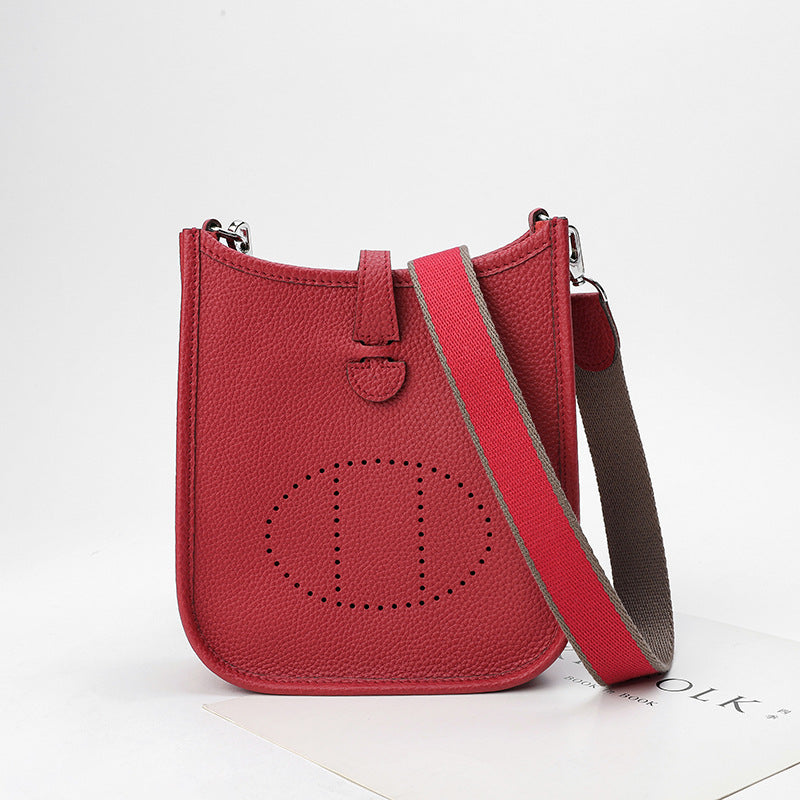Women's First Layer Cowhide Genuine Leather Lychee Crossbody Bags