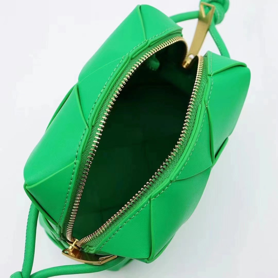 Rhombus Genuine Leather Portable High Sense Shoulder Bags