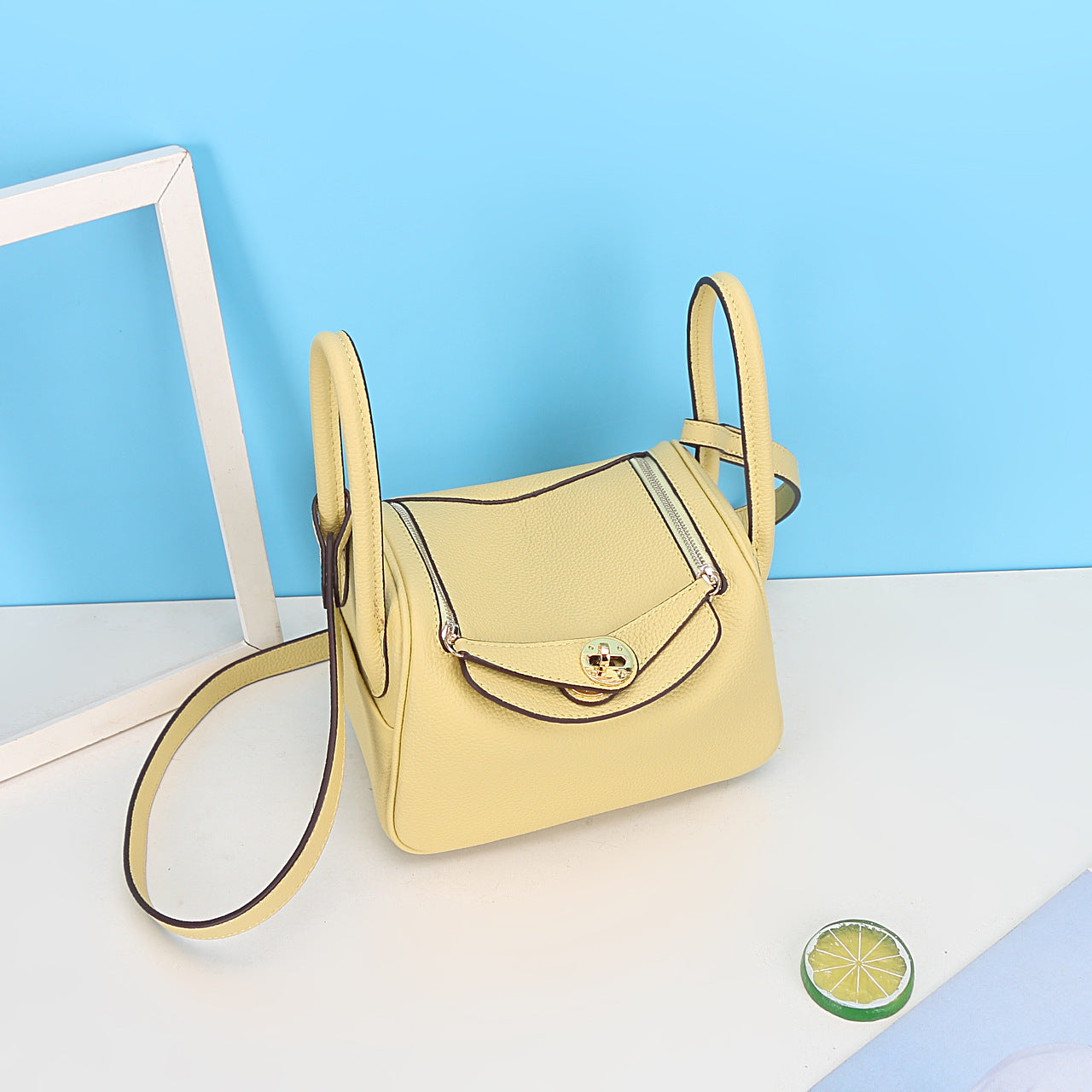 Women's Top Layer Cowhide Golden Pillow Genuine Shoulder Bags
