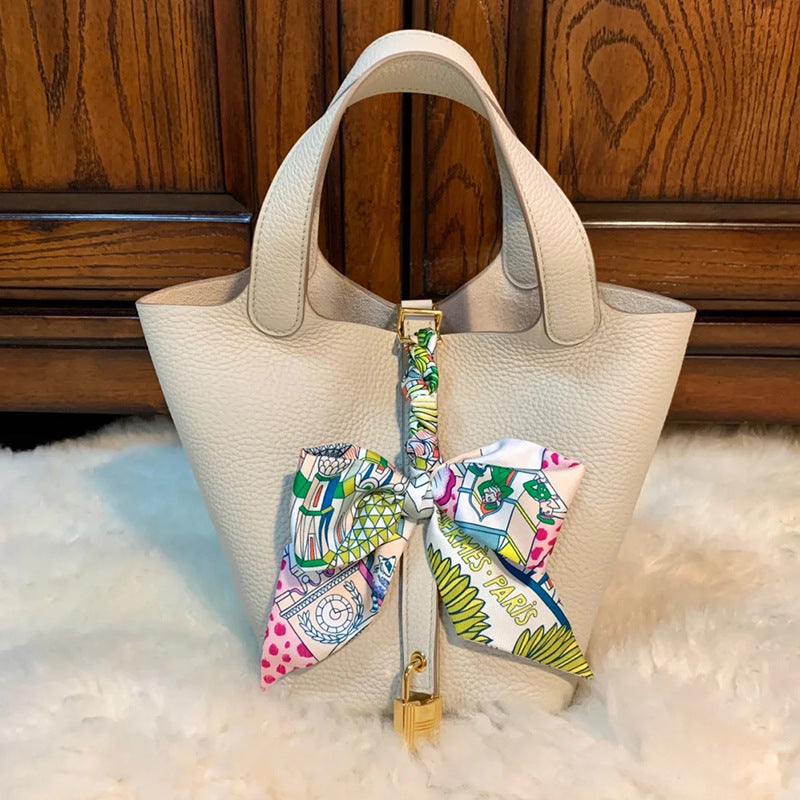 Women's Vegetable Basket Cowhide Portable Bridal Wedding Handbags